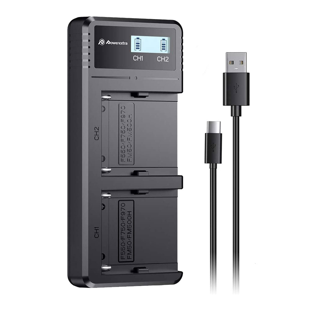 شارژر دوتایی باتری سونی سری NP-970 به همراه کابل شارژ USB Type-C