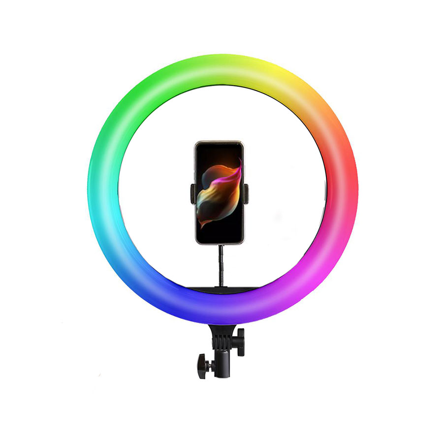 رينگ لايت RGB مدل MJ36 (سایز 14 اینچ) + سه‌پایه