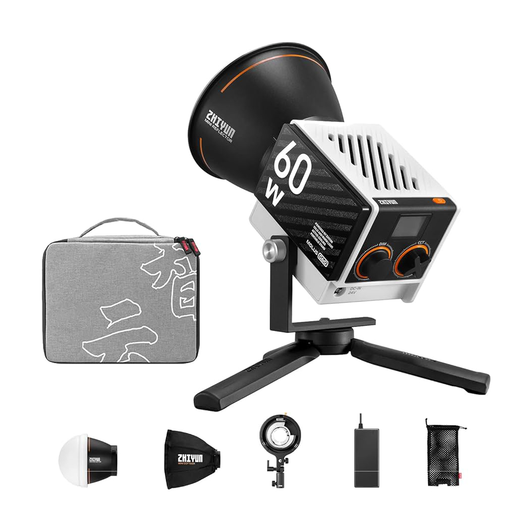 نور حرفه‌ای پرتابل ژیون مدل MOLUS G60 (کیت کومبو) دارای گارانتی