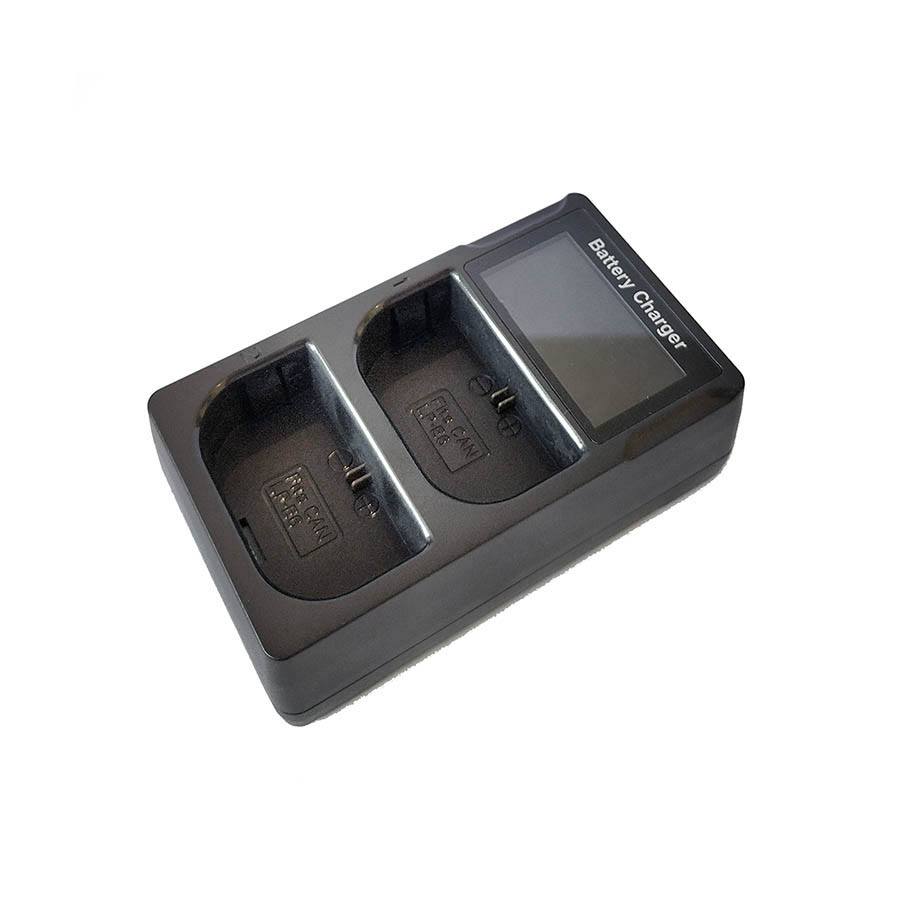 شارژر دوتایی برای باتری LP-E6 کانن (+کابل USB)