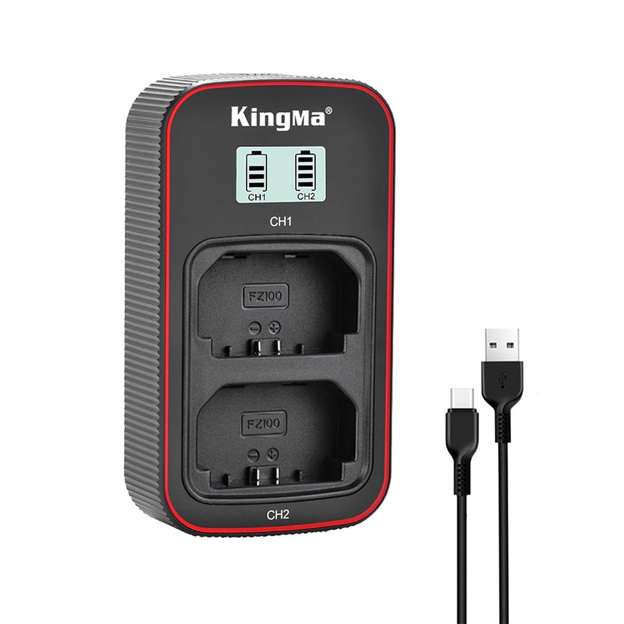 شارژر دوتایی باتری سونی FZ100 برند Kingma (به همراه کابل شارژ و آداپتور)