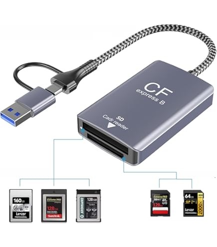 رم ریدر مدل CFexpress Type B Card Reader, Dual USB-C/USB-A 3.2 Gen 2