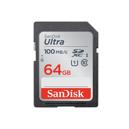 کارت حافظه SDXC سن دیسک مدل Ultra کلاس 10 استاندارد UHS-I U1 سرعت 100MBps ظرفیت 64 گیگابایت
